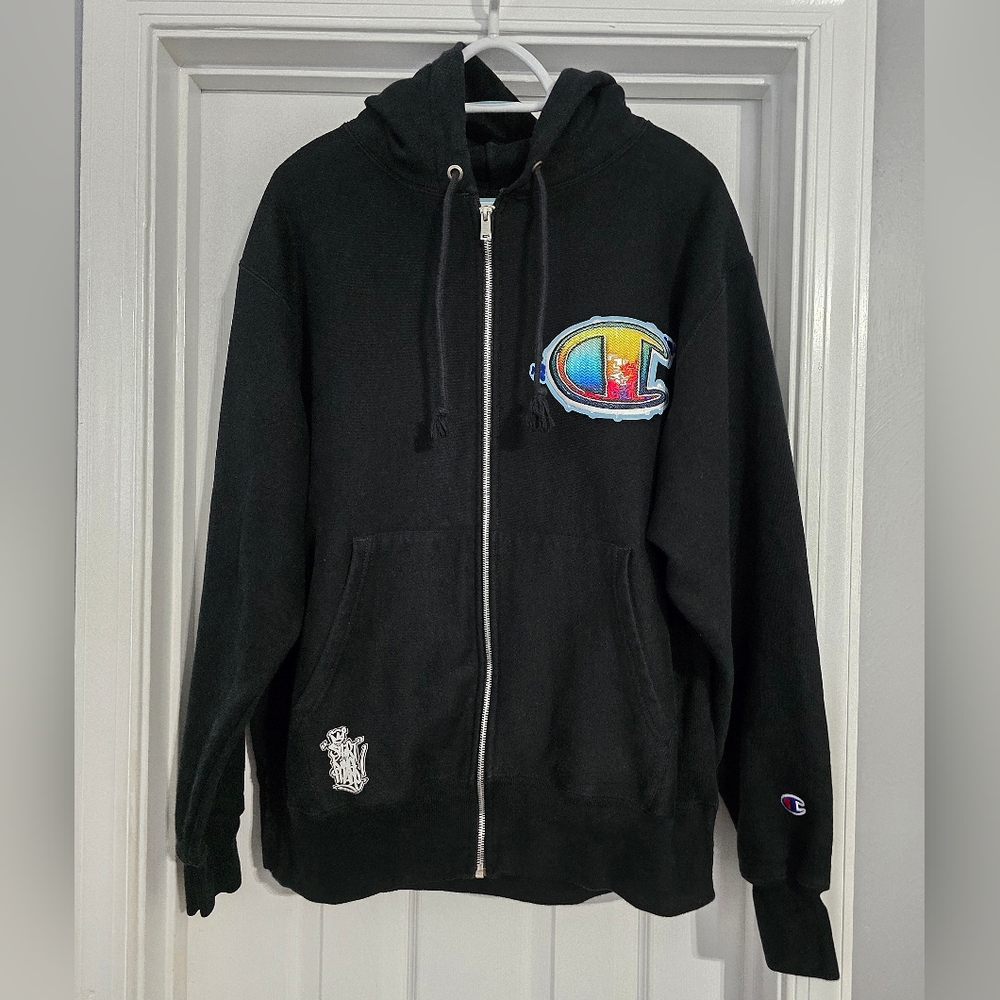 VTG RARE Men's HYPEBEAST CHAMPION X PHADE Reverse Weave Hoodie Size L - Picture 2 of 8